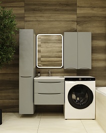 Style Line Мебель для ванной Бергамо Мини 60 подвесная серая Люкс антискрейтч Plus – фотография-15